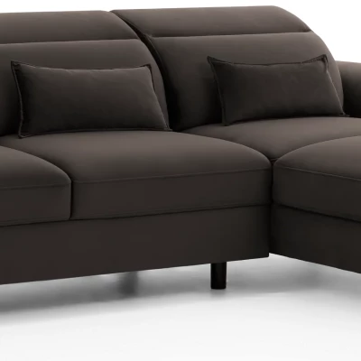 Elegantes Ecksofa SUNNIVA - braun, rechte Ecke