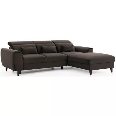 Elegantes Ecksofa SUNNIVA - braun, rechte Ecke