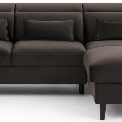 Elegantes Ecksofa SUNNIVA - braun, rechte Ecke