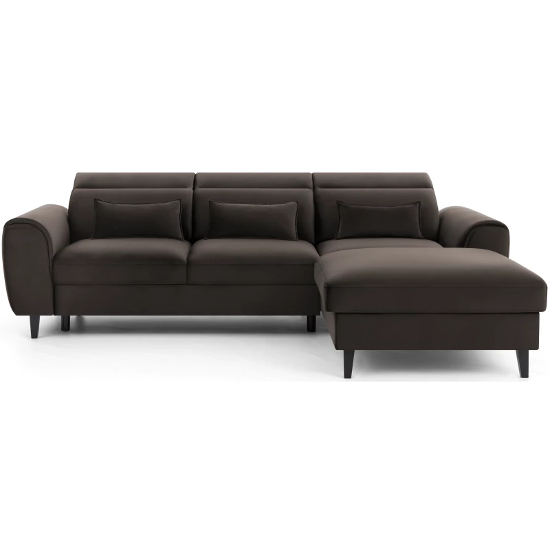 Elegantes Ecksofa SUNNIVA - braun, rechte Ecke