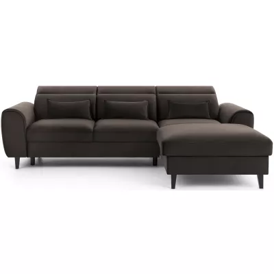 Elegantes Ecksofa SUNNIVA - braun, rechte Ecke
