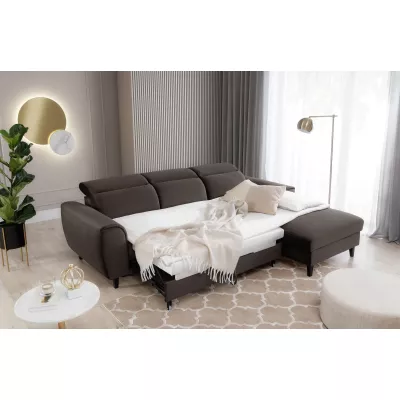 Elegantes Ecksofa SUNNIVA - braun, rechte Ecke