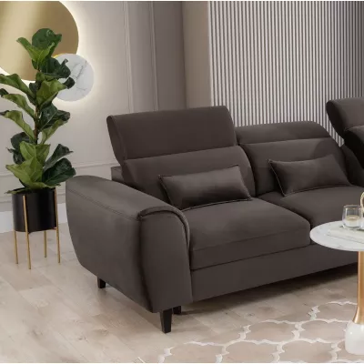 Elegantes Ecksofa SUNNIVA - braun, rechte Ecke