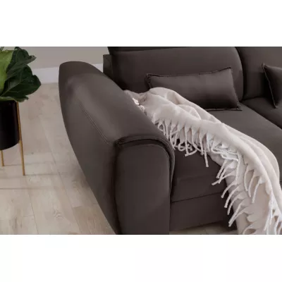 Elegantes Ecksofa SUNNIVA - braun, rechte Ecke