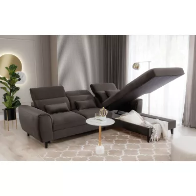 Elegantes Ecksofa SUNNIVA - braun, rechte Ecke