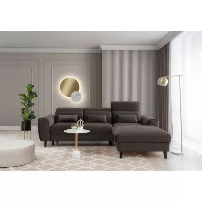 Elegantes Ecksofa SUNNIVA - braun, rechte Ecke