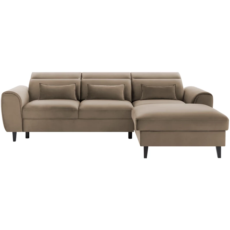 Elegantes Ecksofa SUNNIVA – beige, rechte Ecke