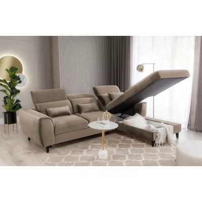 Elegantes Ecksofa SUNNIVA – beige, rechte Ecke
