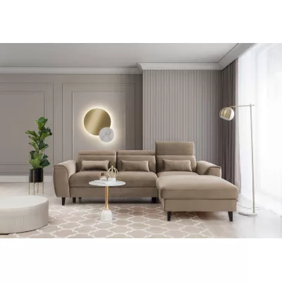 Elegantes Ecksofa SUNNIVA – beige, rechte Ecke