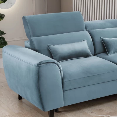 Elegantes Ecksofa SUNNIVA – hellblau, rechte Ecke