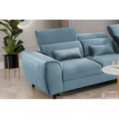Elegantes Ecksofa SUNNIVA – hellblau, rechte Ecke