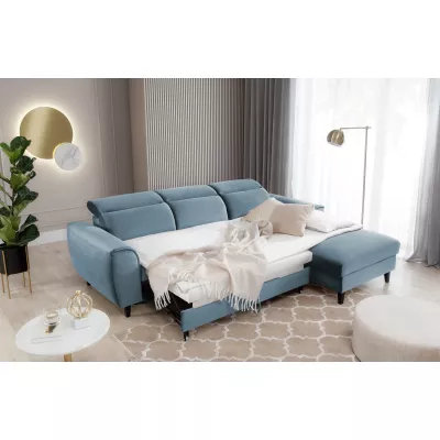 Elegantes Ecksofa SUNNIVA – hellblau, rechte Ecke
