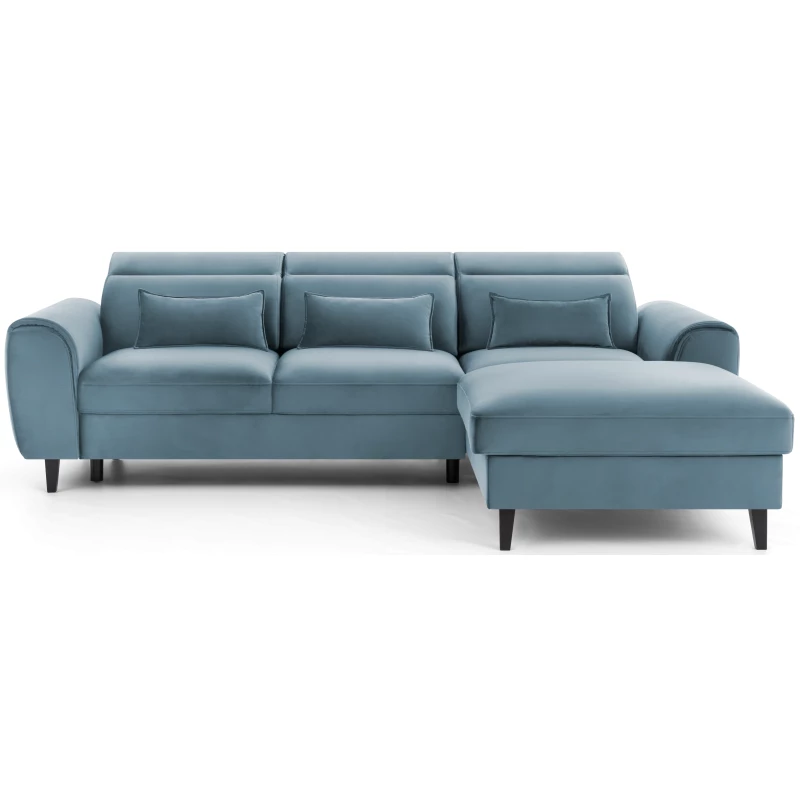 Elegantes Ecksofa SUNNIVA – hellblau, rechte Ecke