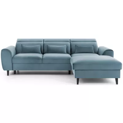 Elegantes Ecksofa SUNNIVA – hellblau, rechte Ecke