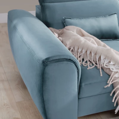 Elegantes Ecksofa SUNNIVA – hellblau, rechte Ecke