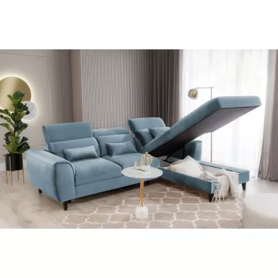 Elegantes Ecksofa SUNNIVA – hellblau, rechte Ecke