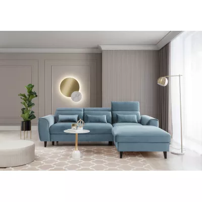 Elegantes Ecksofa SUNNIVA – hellblau, rechte Ecke