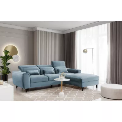 Elegantes Ecksofa SUNNIVA – hellblau, rechte Ecke