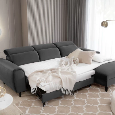 Elegantes Ecksofa SUNNIVA – dunkelgrau, rechte Ecke