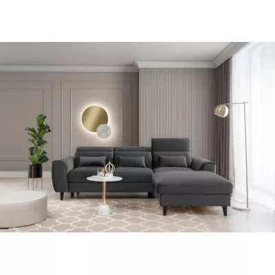 Elegantes Ecksofa SUNNIVA – dunkelgrau, rechte Ecke