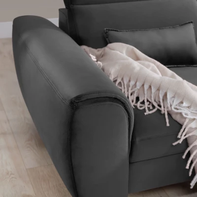 Elegantes Ecksofa SUNNIVA – dunkelgrau, rechte Ecke