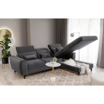 Elegantes Ecksofa SUNNIVA – dunkelgrau, rechte Ecke