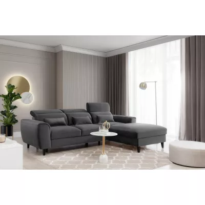 Elegantes Ecksofa SUNNIVA – dunkelgrau, rechte Ecke