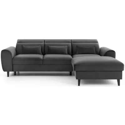 Elegantes Ecksofa SUNNIVA – dunkelgrau, rechte Ecke