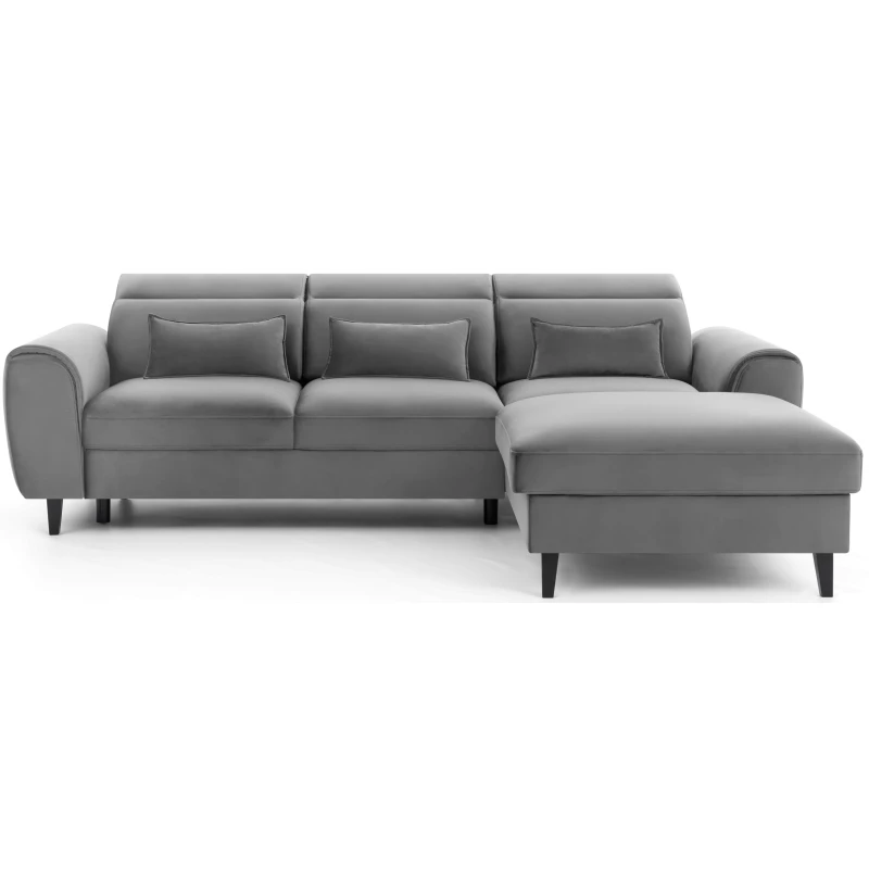 Elegantes Ecksofa SUNNIVA - grau, rechte Ecke