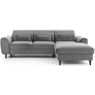 Elegantes Ecksofa SUNNIVA - grau, rechte Ecke