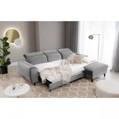 Elegantes Ecksofa SUNNIVA - grau, rechte Ecke
