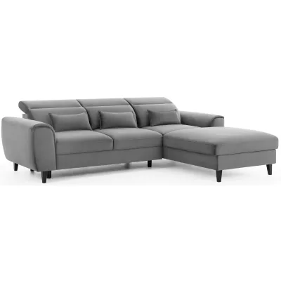 Elegantes Ecksofa SUNNIVA - grau, rechte Ecke