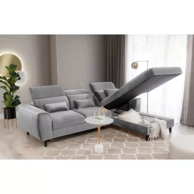Elegantes Ecksofa SUNNIVA - grau, rechte Ecke