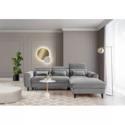 Elegantes Ecksofa SUNNIVA - grau, rechte Ecke