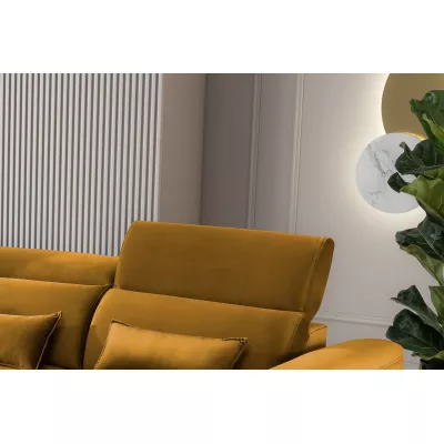 Elegantes Ecksofa SUNNIVA – Senfgelb, linke Ecke