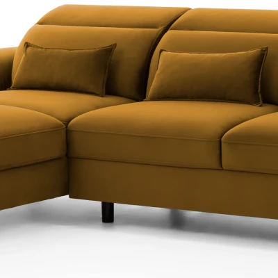Elegantes Ecksofa SUNNIVA – Senfgelb, linke Ecke