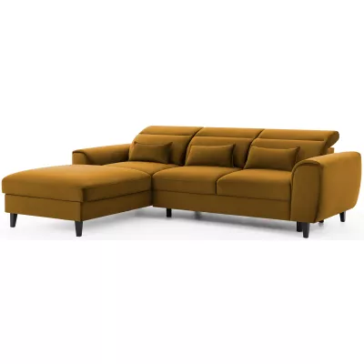 Elegantes Ecksofa SUNNIVA – Senfgelb, linke Ecke