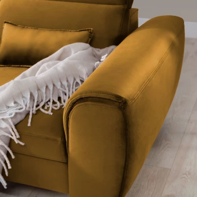 Elegantes Ecksofa SUNNIVA – Senfgelb, linke Ecke