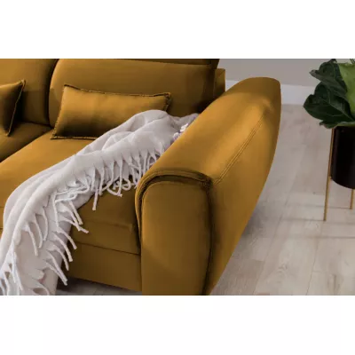 Elegantes Ecksofa SUNNIVA – Senfgelb, linke Ecke