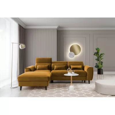 Elegantes Ecksofa SUNNIVA – Senfgelb, linke Ecke