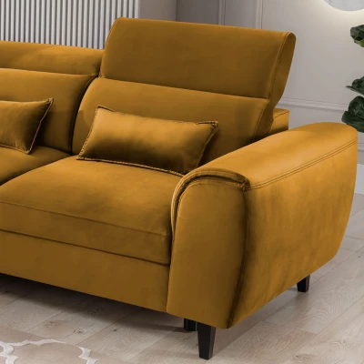 Elegantes Ecksofa SUNNIVA – Senfgelb, linke Ecke