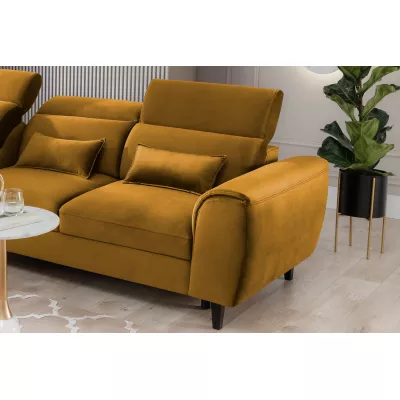 Elegantes Ecksofa SUNNIVA – Senfgelb, linke Ecke