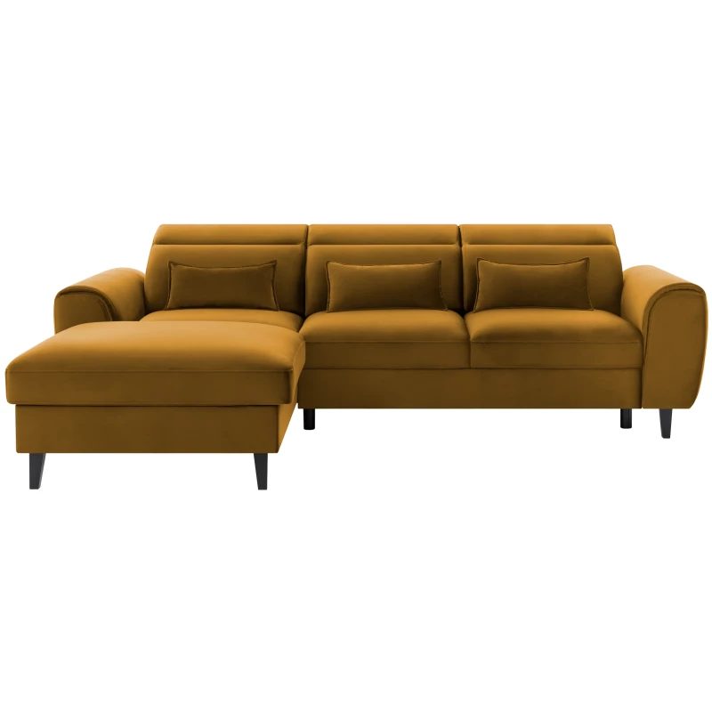 Elegantes Ecksofa SUNNIVA – Senfgelb, linke Ecke