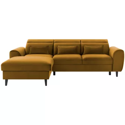Elegantes Ecksofa SUNNIVA – Senfgelb, linke Ecke