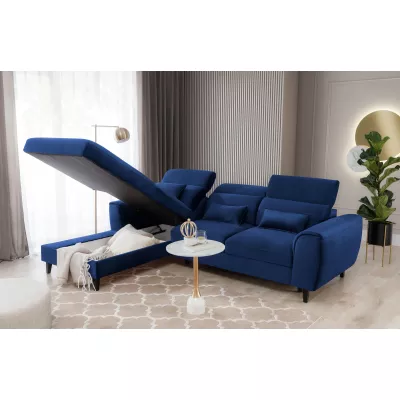 Elegantes Ecksofa SUNNIVA – blau, linke Ecke