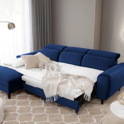 Elegantes Ecksofa SUNNIVA – blau, linke Ecke