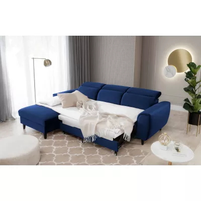 Elegantes Ecksofa SUNNIVA – blau, linke Ecke