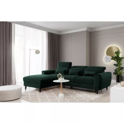 Elegantes Ecksofa SUNNIVA – dunkelgrün, linke Ecke