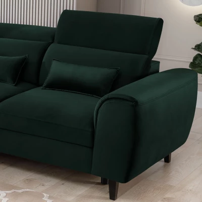 Elegantes Ecksofa SUNNIVA – dunkelgrün, linke Ecke