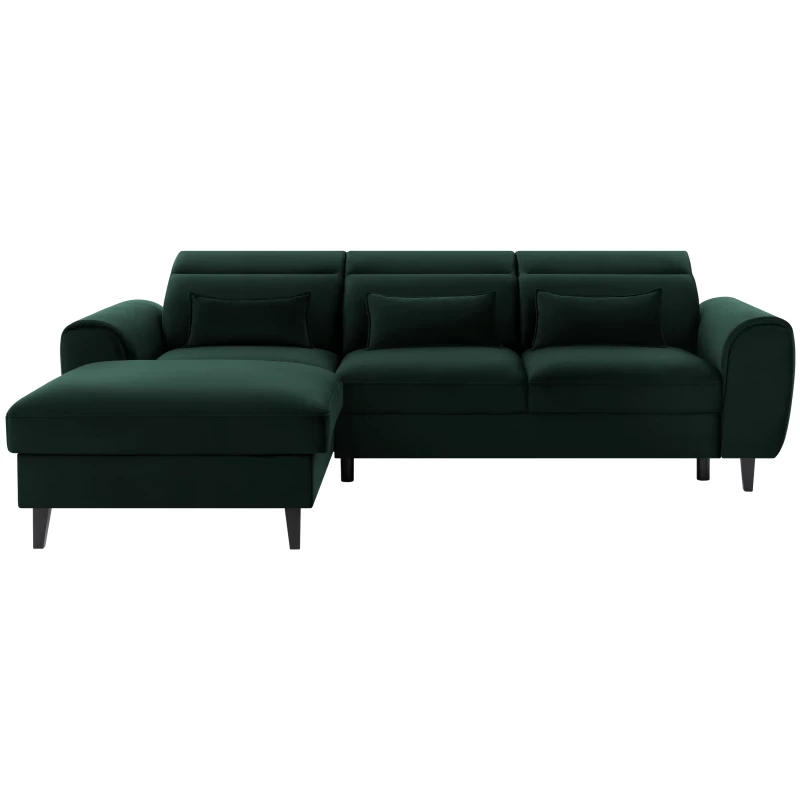 Elegantes Ecksofa SUNNIVA – dunkelgrün, linke Ecke